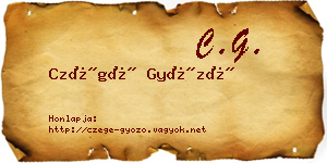Czégé Győző névjegykártya